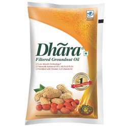 Dhara Oil - Groundnut, 1 L Pouch