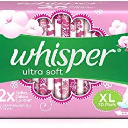Whisper Ultra Soft Sanitary Pads (XL) 30 unit