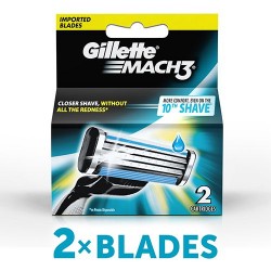 Gillette Mach3 - Manual Shaving Razor Blades Cartridge, 2 pcs
