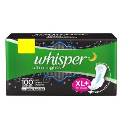 Whisper Sanitary Pads - Ultra Nights XL+ Wings, 30 Pads