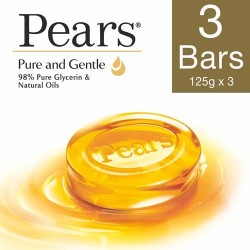 Pears Pure & Gentle Bathing Bar, 125 g (Pack of 3)