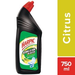 Harpic Toilet Cleaner - Citrus, Germ And Stain Blaster, 750 ml