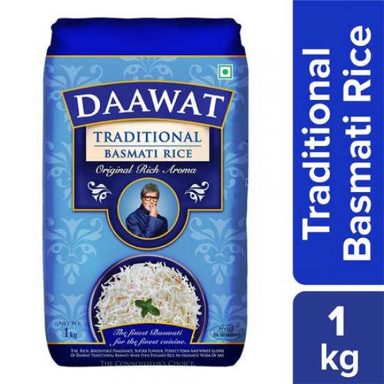 Daawat Basmati Rice - Traditional, 1 kg Pouch