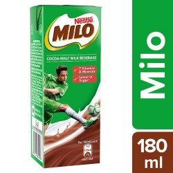 Nestle Milo Cocoa-Malt Milk Beverage - Grab & Go Pack, 180 ml
